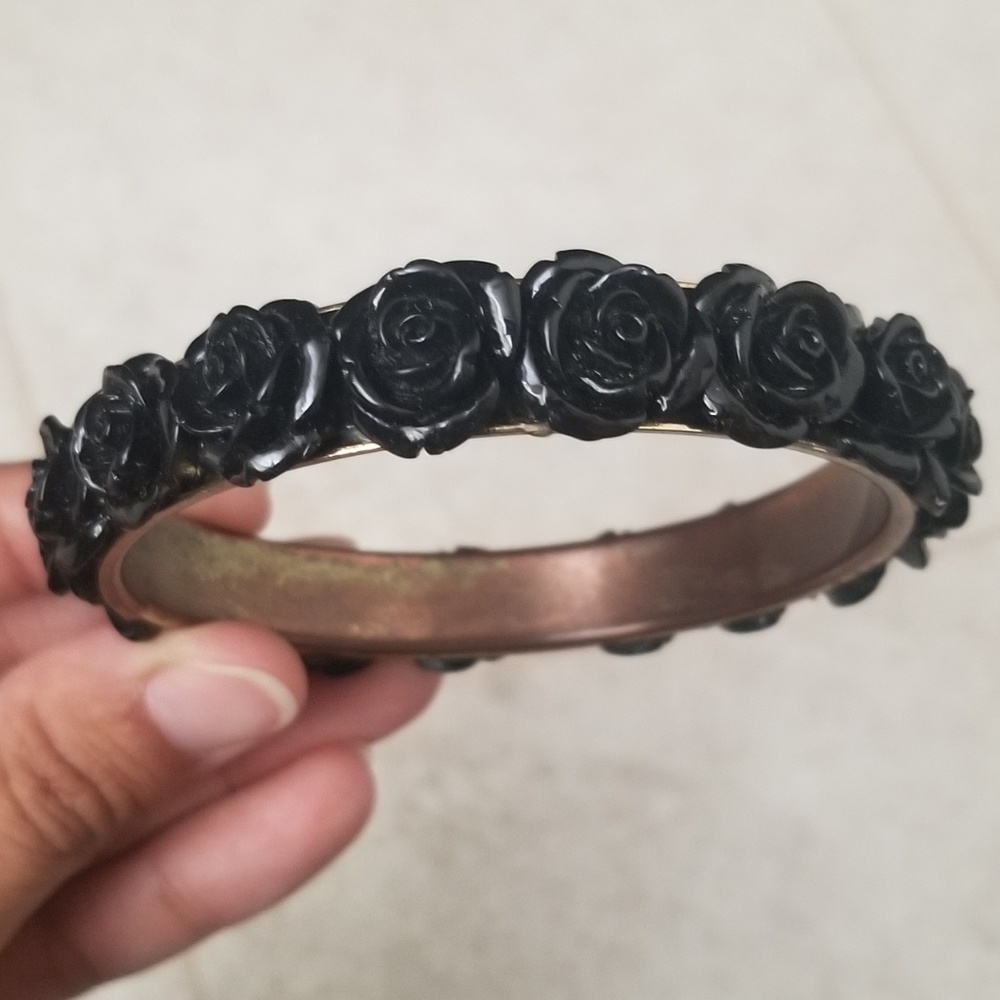 Black Rose bangle bracelet